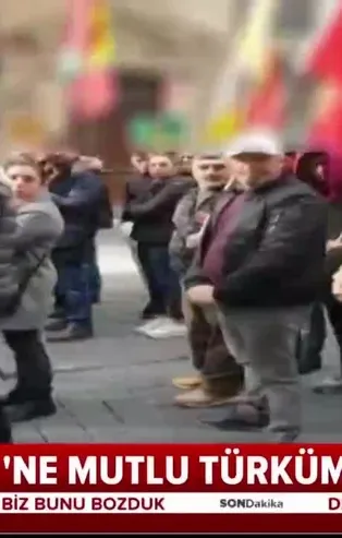 Fransa'da PKK yandaşlarına "Ne mutlu Türküm" yanıtı!