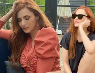 44'lük Mine Tugay sosyal medyayı podyuma çevirdi! Göğüs dekolteli elbiselerinin birini çıkarıp diğerini giydi! Herkes onu konuştu