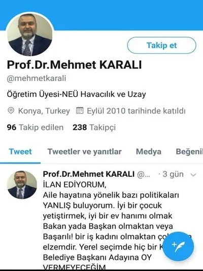 'Kadın adaya oy vermeyeceğim' diyen Dekan Mehmet Karalı istifa etti - 1
