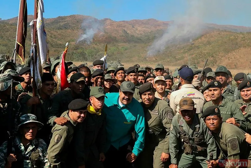 Venezuela ordusu Maduro'da destek için sokağa çıktı