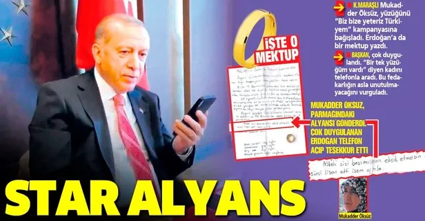 Başkan Erdoğan’dan Milli Dayanışma Kampanyası’na destek veren Mukadder Hanım’a özel teşekkür