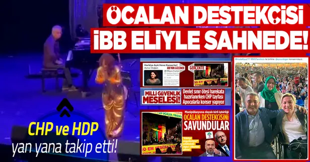 İmamoğlu İBB'si Öcalan posteri önünde konser veren Aynur Doğan'a sahne verdi: CHP'li ve HDP'li isimler yan yana izledi
