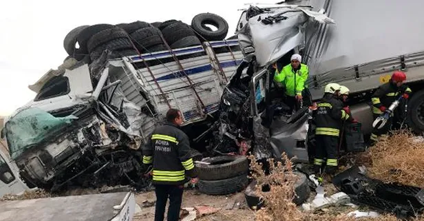 Son dakika... Konya'da feci kaza! 3 tır birbirine girdi: Ölü ve yaralılar var