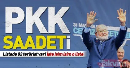 31 Mart Yerel Seçimleri’nde 82 PKK’lı Saadet Partisi’nin listesinde! İşte Saadet’in listesindeki PKK’lılar...