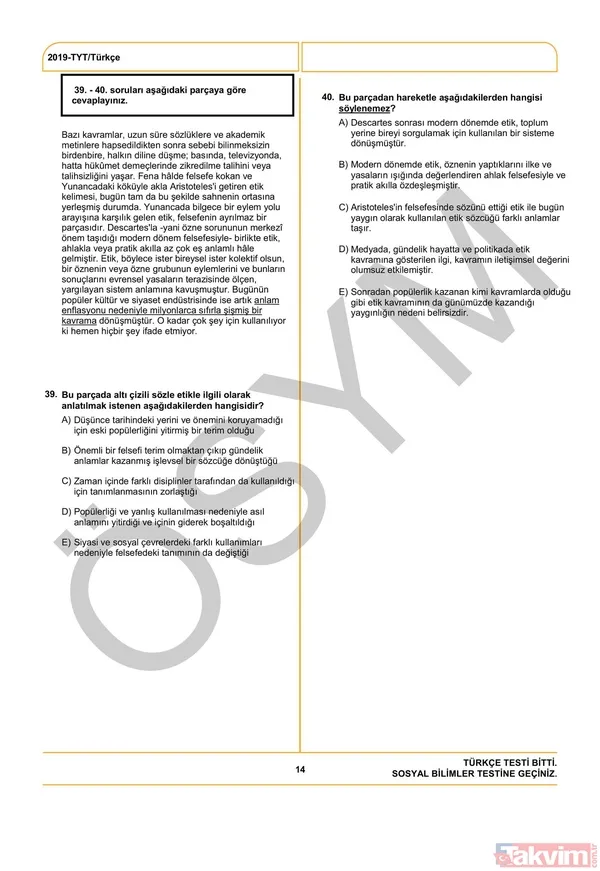2019 YKS TYT soruları yayınlandı! İşte YKS TYT soruları ve cevap anahtarı... - 17