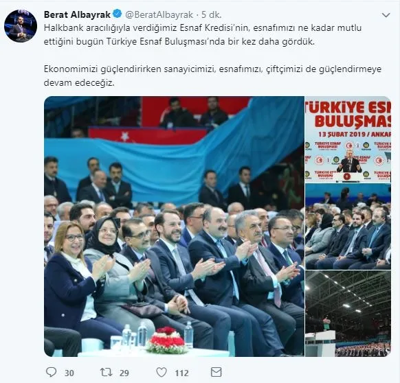 Son dakika: Bakan Albayrak: Sanayicimizi, esnafımızı, çiftçimizi güçlendirmeye devam edeceğiz-1