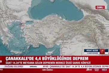 Çanakkale 4,4 büyüklüğünde korkutan deprem!