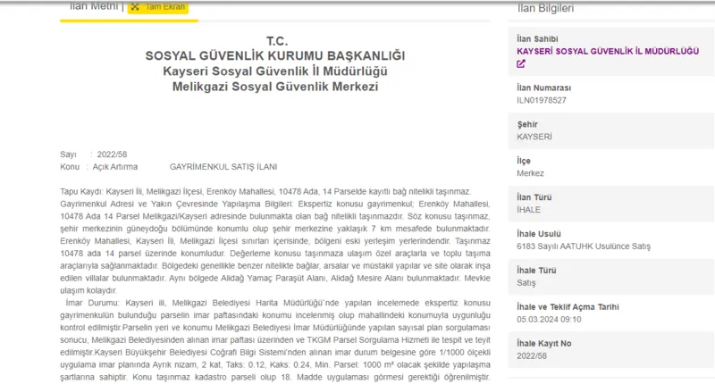 52.500 TL teminatla 171,85 m² tarla SGK’dan satılıyor: Piyasadan daha uyguna alın!-5