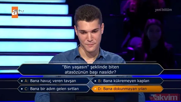 Kim Milyoner Olmak İster'e damga vuran Türkçe sorusu: Hangisi TDK sözlüklerinde tanımı olan bir ifade değildir? - 13