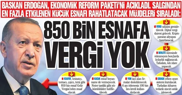 850 bin esnafa vergi yok