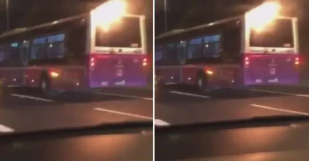 İstanbul’da trafikte şoke eden görüntü! Yanan araçla kilometrelerce ilerledi