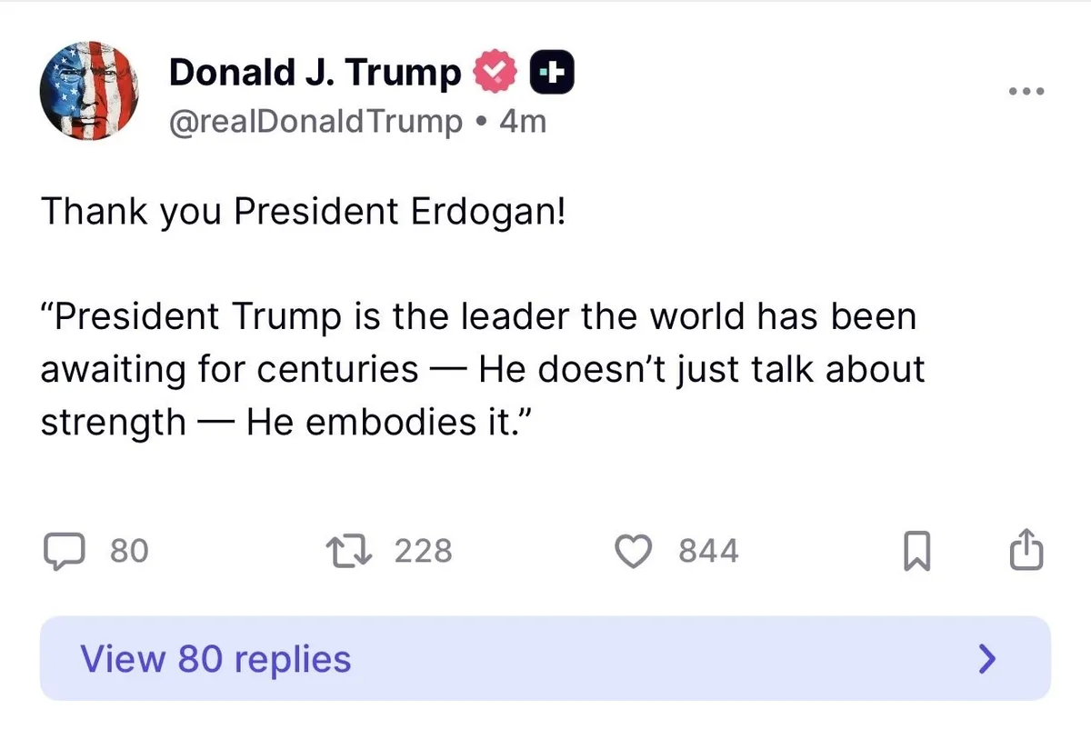trumptan-baskan-erdogana-ovgu-dolu-mesaj-dunyanin-asirlardir-bekledigi-lider-1779557347243.jpeg Trump’tan Başkan Erdoğan’a övgü dolu mesaj: Dünyanın asırlardır beklediği lider-2