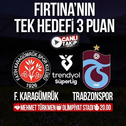 Fatih Karagümrük - Trabzonspor | CANLI