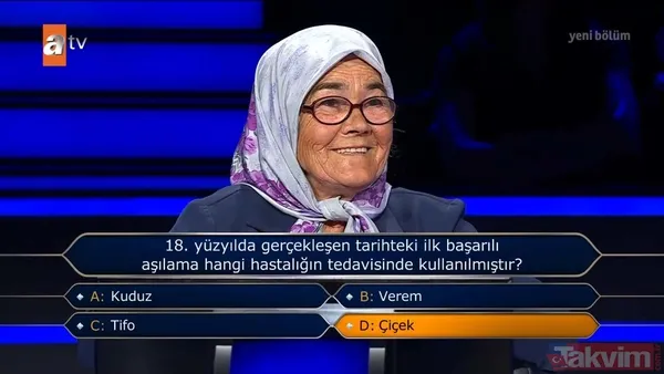 Kim Milyoner Olmak İster'de 104 bin takipçili Habibe teyze 1 milyon TL değerindeki soruyu açmayı başardı! "TDK'ya göre hangisinin içinde geçtiği deyim yoktur" sorusunda çekildi... - 14