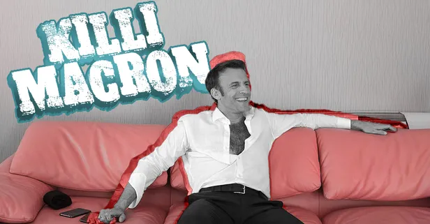 Fransa Cumhurbaşkanı Emmanuel Macron göğüs kıllarını gösterip poz verdi