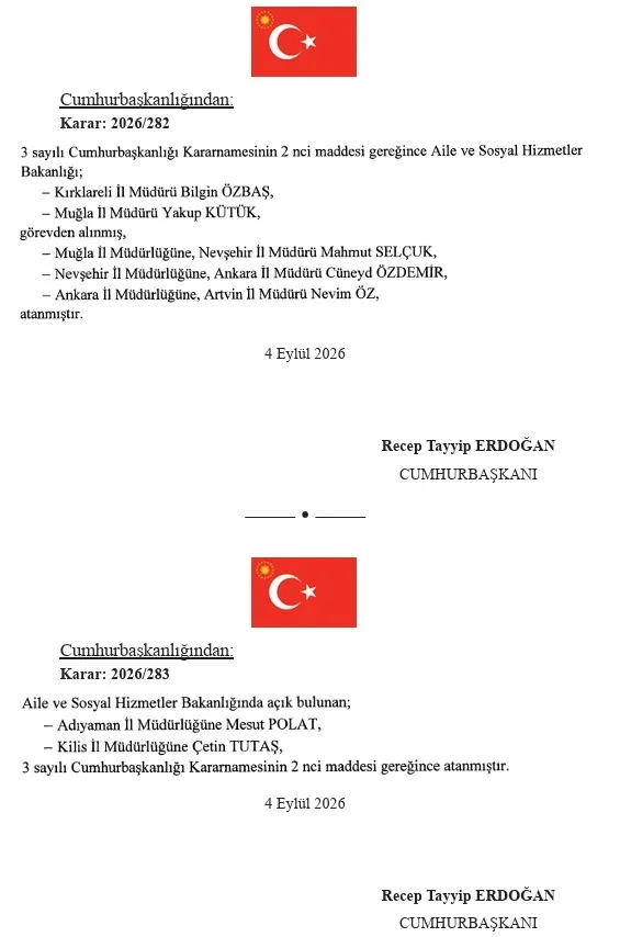 Atama kararları Resmi Gazete'de yayımlandı: 12 ülkeye yeni büyükelçiler ve çok sayıda kuruma üst düzey görevlendirme-7