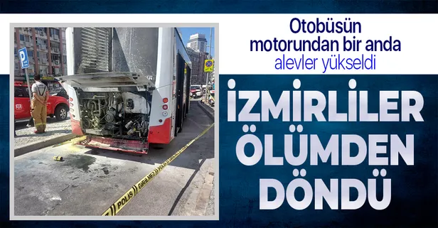 SON DAKİKA: İzmirliler belediye otobüsünde ölümden döndü! Motor kısmında yangın çıktı