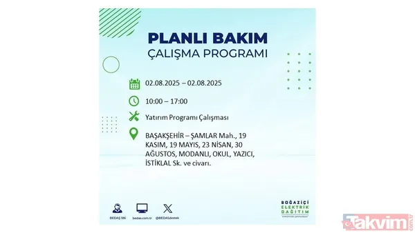 2 Ağustos İstanbul'da Elektrik Kesintisi Yaşanacak İlçe Ve Mahalleler