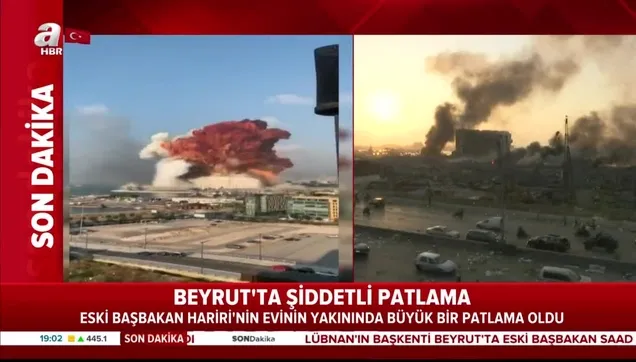 Son dakika: Lübnan'ın başkenti Beyrut'ta şiddetli patlama! İşte patlama anı...