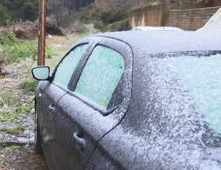İstanbul'da kar yağışı başladı! Beyaza bürünen Aydos Ormanı havadan görüntülendi