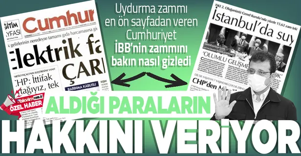 Cumhuriyet'ten algı kokan seviyesiz habercilik! Elektriğe zam yalanını manşete alıp İBB'nin su zammını gölgelediler