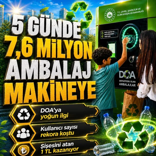 DOAda rekor başlangıç! 5 günde 7 milyon 600 bin ambalaj toplandı