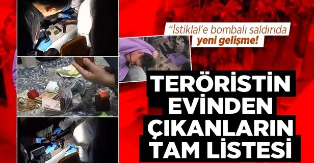 İstiklal’e bombalı saldırıda yeni gelişme! İşte terörist Albashir’in paketlendiği evden çıkanların tam listesi