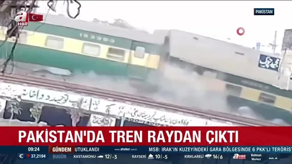 Pakistan’da tren raydan çıktı! İşte o anlar…