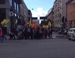 PKK yandaşları Stockholm’de paçavralarla yürüdü