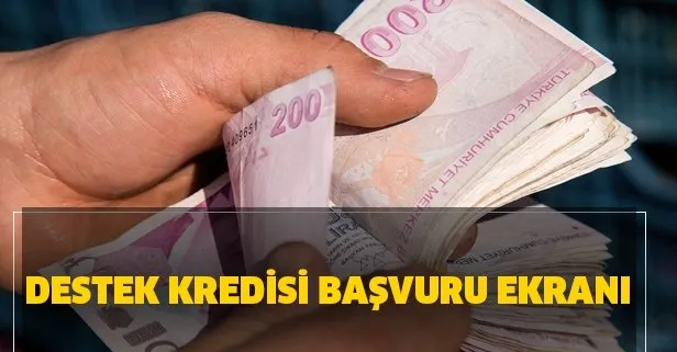 Destek kredisi başvuru ekranı Halkbank, Ziraat Bankası, Vakıfbank 10-5 bin TL kredi sorgulama ekranı