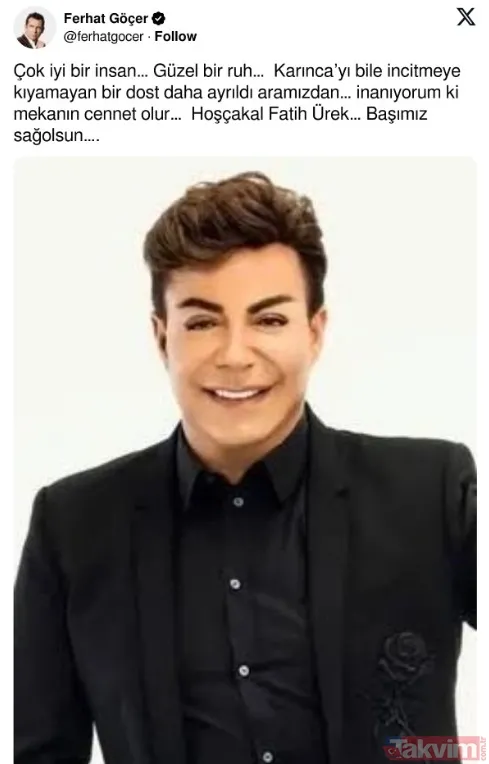 Fatih Ürek hayatını kaybetti: Cenaze programı belli oldu | Sanat camiasından taziye mesajları - 7