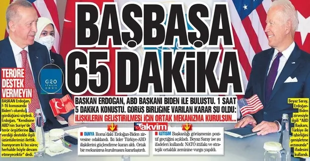 Başkan Recep Tayyip Erdoğan, ABD Başkanı Biden ile buluştu! 1 saat 5 dakika konuştu