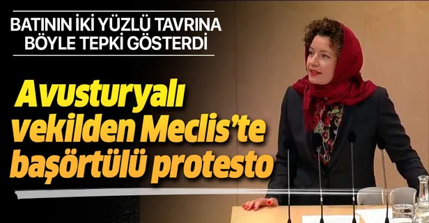 Avusturyalı vekil Martha Bissmann başörtü yasağını protesto edip Meclis’te başörtüsü taktı