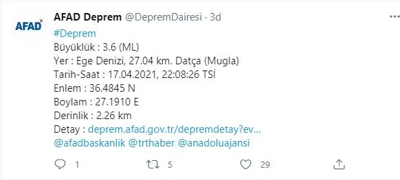 son-dakika-mugla-datcada-korkutan-deprem-afad-kandilli-rasathanesi-son-depremler-1618689585356.jpg Son dakika: Muğla Datça'da korkutan deprem! AFAD - Kandilli Rasathanesi son depremler-5