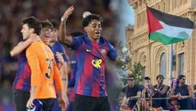 Lamine Yamal Barcelonanın şampiyonluk kutlamalarında Filistin bayrağı taşıdı