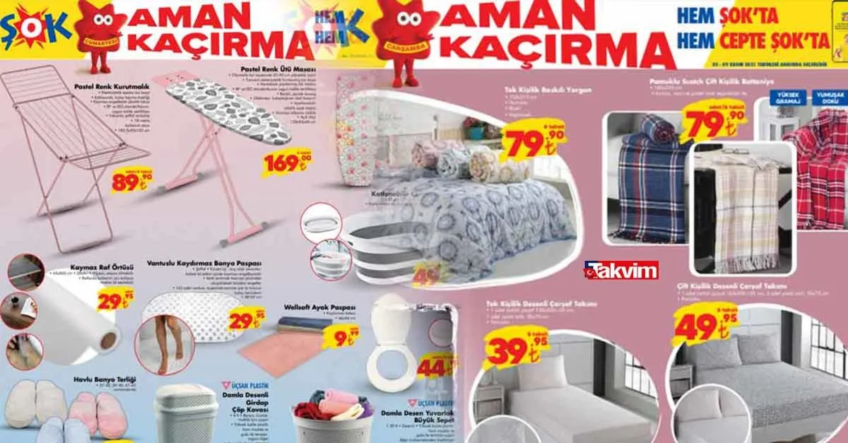 ŞOK hafta sonu indirimleri! 7 kasım aktüel ürünler kataloğu yayında! Yeni evli çiftlere müjde! Çeyiz alışverişi başladı duyan koştu