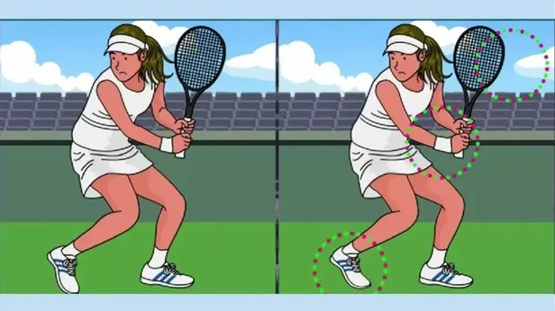 Yüksek IQ'su olanlar 11 saniyede buluyor! Tenis oynayan iki genç kız arasındaki 3 farka hemen bakın!-4
