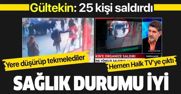 Levent Gültekin 25 kişinin saldırısına uğradıktan hemen sonra Halk TV canlı yayınına katıldı