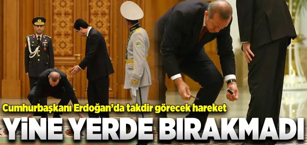 Erdoğan’dan yine bayrağı yerde bırakmadı
