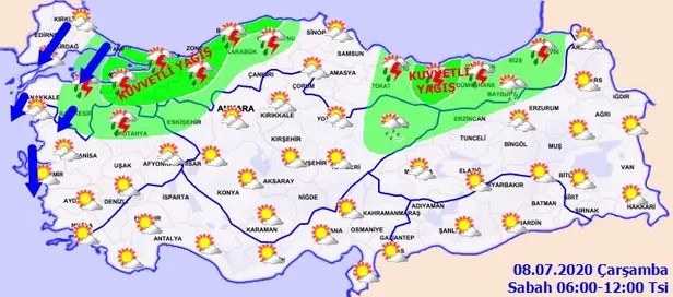 HAVA DURUMU | Meteorolojiden o illere sağanak yağış uyarısı | 8 Temmuz 2020 hava nasıl olacak?-2