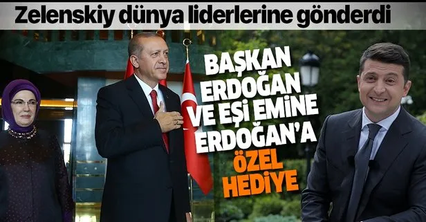 Ukrayna Devlet Başkanı Zelenskiy’den Başkan Erdoğan ve eşi Emine Erdoğan’a hediye