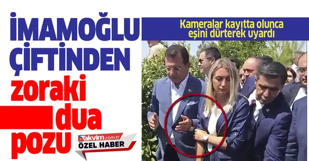 Ekrem İmamoğlu ve eşi Dilek İmamoğlu’ndan zoraki dua pozu