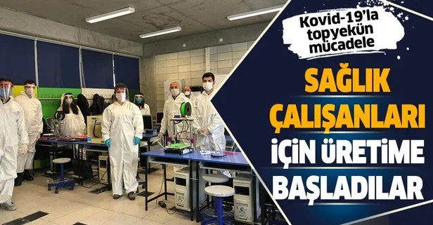 Eyüpsultan’da öğretmenler, sağlık çalışanları için yüz koruma siperliği üretiyor