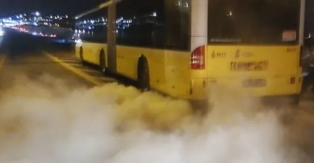 Metrobüste yangın paniği! Alevler yükseldi