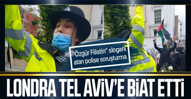 Londra'da "Özgür Filistin" sloganı atan İngiliz kadın polis soruşturuluyor: Polis memurları gösterilere katılamazlar