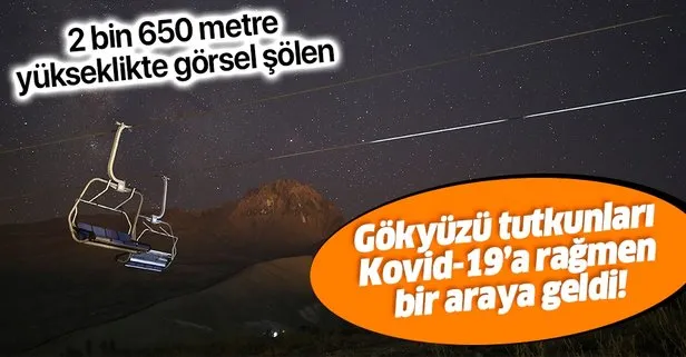 Son dakika: 2 bin 650 metre yükseklikte görsel şölen: Perseid meteor yağmuru Erciyes Dağı’nda izlediler