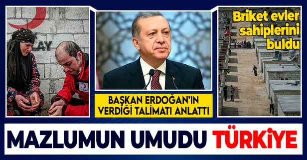 Mazlumun umudu Türkiye! Türk Kızılay'dan İdlib'te çadırda yaşayan Suriyelilere briket ev