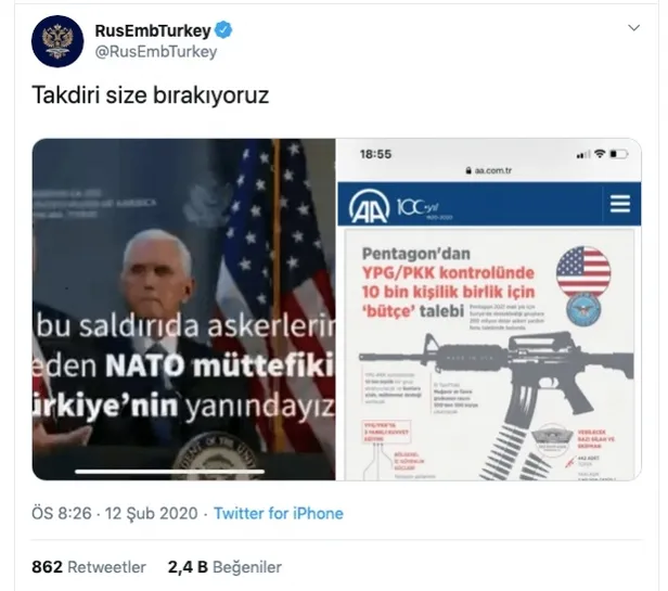 Rusya Türkçe paylaşımla gönderme yaptı! Türklerden tokat gibi cevap-3