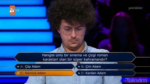 Kim Milyoner Olmak İster'de geceye damga vuran BMGK sorusu! Kenan İmirzalıoğlu'ndan Başkan Erdoğan'ın Dünya 5'ten büyüktür açıklamasına destek: Bu söze katılıyorum - 17