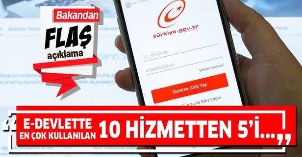E-devlette en çok kullanılan 10 hizmetten 5’i...
